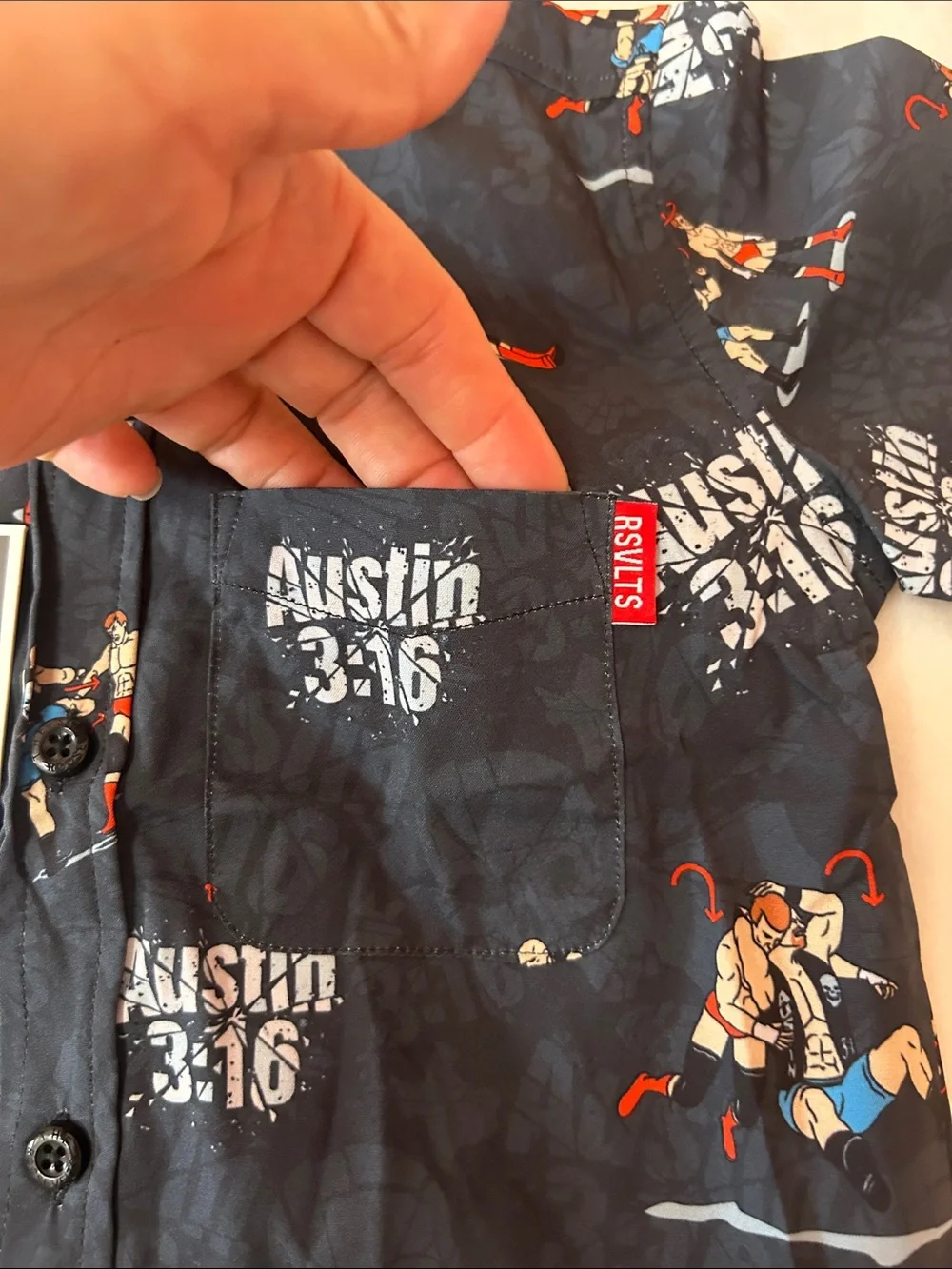 RSVLTS Kids Black Austin 3:16 Short Sleeve Button-Down Shirt
